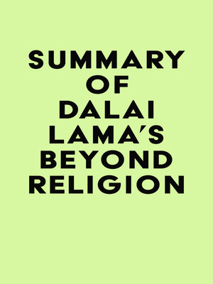 cover image of Summary of Dalai Lama's Beyond Religion